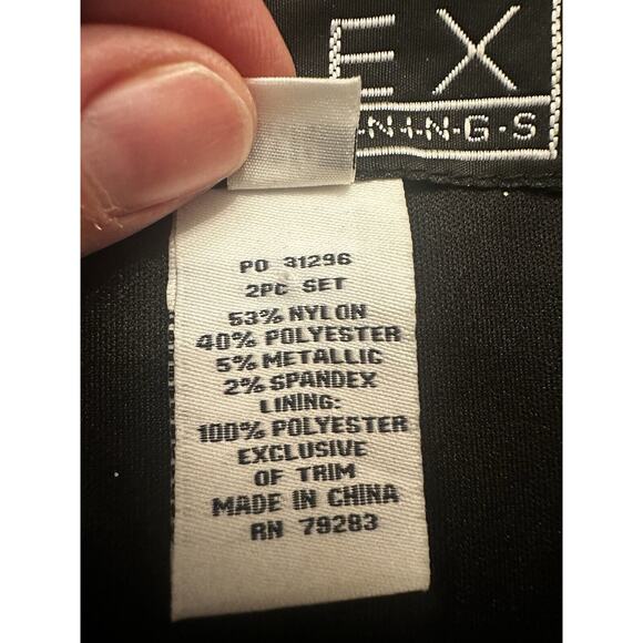 Alex Evenings Zigzag Black and White Blouse Set - Picture 7 of 16